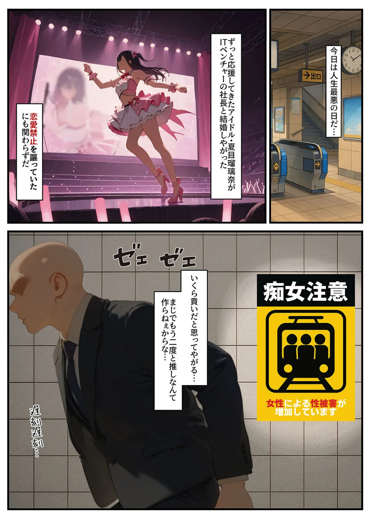 貞操逆転世界では元推し達が処女をこじらせてチ●媚びしてくる モザイク版 3ページ