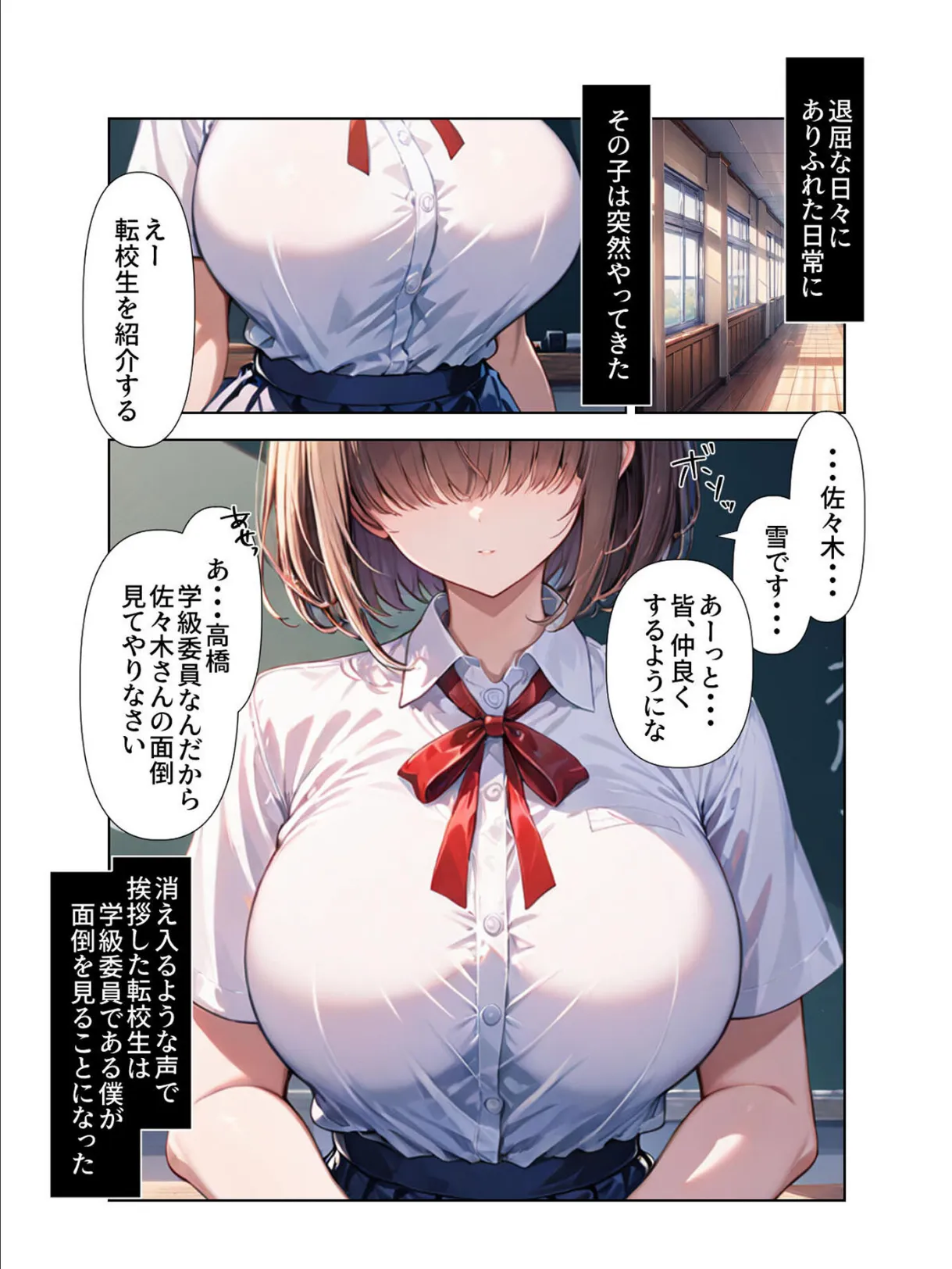 ヤリ●●達に目をつけられてしまった目隠れ巨乳転校生 モザイク版 3ページ
